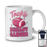 Tackle Breast Cancer Awareness; Lovely American Football Ball; Pink Ribbon Boys Sport Player T-Shirt