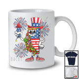 Taco With Firecracker, Humorous 4th Of July American Flag Fireworks, Food Lover Patriotic T-Shirt