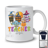 Teacher Squad, Horror Halloween Costume Plaid Teacher Tools Witch, Matching Family Group T-Shirt