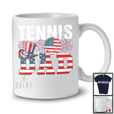 Tennis Dad, Amazing Father's Day 4th Of July American Flag, Sport Player Team Patriotic T-Shirt
