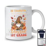 Thankful For Everything Blessed 1st Grade; Amazing Thanksgiving Leopard Gnome; Teacher Group T-Shirt