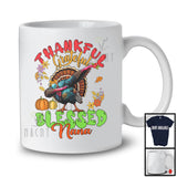 Thankful Grateful Blessed Nana; Amazing Thanksgiving Dabbing Turkey; Fall Leaves Family T-Shirt