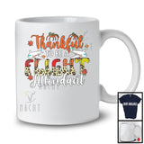 Thankful To Be A Flight Attendant; Proud Thanksgiving Leopard Plaid Flight Attendant; Fall Leaves Family T-Shirt