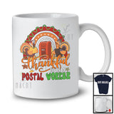 Thankful To Be A Postal Worker; Proud Thanksgiving Fall Rainbow Postal Worker Turkey T-Shirt