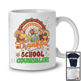 Thankful To Be A School Counselor; Proud Thanksgiving Fall Rainbow School Counselor Turkey T-Shirt