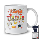 Thankful To Be A Teacher; Proud Thanksgiving Leopard Plaid Teacher; Fall Leaves Family T-Shirt