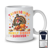 Thanksgiving Family Dinner Survivor, Humorous Dinner Turkey Eating, Pumpkin Pie Drinking T-Shirt