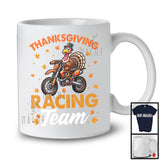 Thanksgiving Racing Team; Humorous Thanksgiving Autumn Leaves Turkey Racing; Family T-Shirt