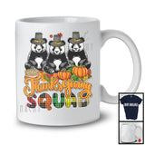 Thanksgiving Squad; Adorable Plaid Pumpkin Fall Leaf Three Pilgrim Pandas; Wild Animal Lover T-Shirt