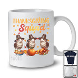 Thanksgiving Squad, Adorable Three Pilgrim Sheep Farmer, Pumpkin Pie Fall Leaves T-Shirt