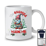 The Gnomes Made Me Do It; Humorous Christmas Tree Snowing Santa Naughty Gnome; Family T-Shirt