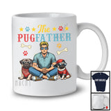 The PugFather, Awesome Father's Day Pug Owner Lover, Vintage Retro Family Group T-Shirt