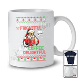 The Weather Outside is Frightful Coffee is So Delightful; Joyful Christmas Sweater Santa Drinking T-Shirt