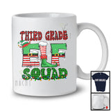 Third Grade Elf Squad; Awesome Christmas Lights Plaid Elf Lover; Students Teacher Group T-Shirt