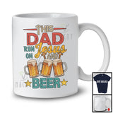 Ce papa court avec Jésus et la bière, génial ivrogne pour la fête des pères, T-shirt familial vintage