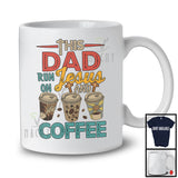 This Dad Runs On Jesus And Coffee, Awesome Father's Day Drinking, Vintage Family T-Shirt