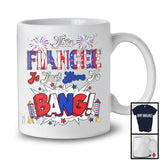 This Fiancee Is Just Here To Bang, Awesome 4th Of July Fireworks American Flag, Couple Family T-Shirt