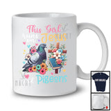 This Girl Runs On Jesus And Pigeons, Adorable Flowers Matching Bird Lover, Family Group T-Shirt