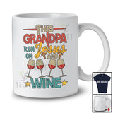 Ce grand-père court avec Jésus et le vin, génial ivrogne pour la fête des pères, T-shirt familial vintage
