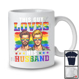 This Guy Loves His Husband, Proud LGBTQ Rainbow Gay Flag Sunglasses, Boys Men Couple T-Shirt