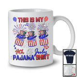 This Is My 4th Of July Pajama Shirt, Proud American Flag Drum, Musical Instruments Patriotic T-Shirt
