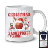 This Is My Christmas Basketball Playing Shirt; Adorable X mas Santa Reindeer Sport Team Player T-Shirt
