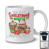 This Is My Christmas Movie Watching Shirt; Joyful X-mas Three Coffee Glasses; Family Group T-Shirt