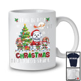 This Is My Christmas Pajama Shirt, Adorable X-mas Santa Bichon Frise Plaid, Gnome Snowing T-Shirt
