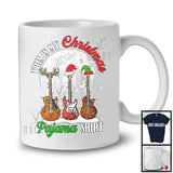 This Is My Christmas Pajama Shirt; Amazing X-mas Moon Three Guitars; Guitarist Musician T-Shirt