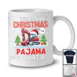 This Is My Christmas Pajama Shirt; Amusing X-mas Santa Excavator Driver Lover; Family T-Shirt