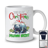 This Is My Christmas Pajama Shirt; Humorous X-mas Lights Elf Manatee; Sea Animal Lover T-Shirt