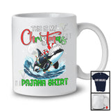 This Is My Christmas Pajama Shirt; Humorous X-mas Lights Elf Orca; Sea Animal Lover T-Shirt