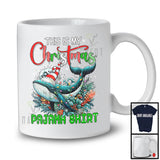 This Is My Christmas Pajama Shirt; Humorous X-mas Lights Elf Whale; Sea Animal Lover T-Shirt