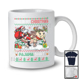 This Is My Christmas Pajama Shirt; Joyful Santa Riding Axolotl; X-mas Tree Sweater Animal T-Shirt