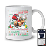 This Is My Christmas Pajama Shirt; Joyful Santa Riding Capybara; X-mas Tree Sweater Animal T-Shirt