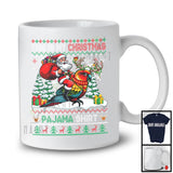 This Is My Christmas Pajama Shirt; Joyful Santa Riding Sun Conure Bird; X-mas Tree Sweater Animal T-Shirt