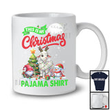 This Is My Christmas Pajama Shirt; Lovely Reindeer Goat Farmer; X-mas Lights Snow Trees T-Shirt