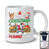 This Is My Christmas Pajamas Shirt; Joyful X-mas Tree Dabbing Santa Hamburger; Eating Food T-Shirt