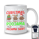 This Is My Christmas Poojama I Mean Pajama; Humorous Three Santa ELF Poops; Snowing T-Shirt