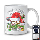 This Is My Christmas Shirt, Joyful X-mas Santa Sunglasses Face, Dabbing ELF Snowman Group T-Shirt
