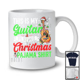 This Is My Guitar Playing Christmas Pajama Shirt; Merry X-mas Lights Snowing; Guitarist T-Shirt