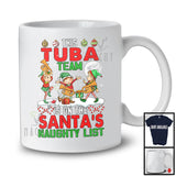 This Tuba Team On Santa's Naughty List; Joyful Christmas Musical Instruments; Three Elf Squad T-Shirt