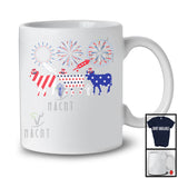 Three American Flag Cow, Wonderful 4th Of July Fireworks, Farm Animals Farmer Patriotic T-Shirt