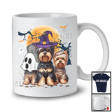 Three Boo Witch Mummy Yorkshire Terrier, Adorable Halloween Costume Puppy Owner, Family T-Shirt