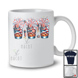 Three Bourbon Glasses, Amazing 4th Of July American Flag Fireworks, Patriotic Drinking Drunker T-Shirt