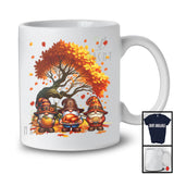 Three Gnomes With Pumpkin Pie Turkey, Lovely Thanksgiving Fall Tree Gnome Gnomies, Family Group T-Shirt