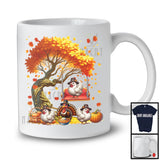 Three Pilgrim Chickens With Fall Tree, Lovely Thanksgiving Turkey Autumn, Family Group T-Shirt