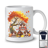 Three Pilgrim Cows With Fall Tree, Lovely Thanksgiving Turkey Autumn, Family Group T-Shirt