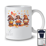 Three Pilgrim Gnomes, Adorable Thanksgiving Fall Tree Gnome Gnomies Squad, Family Group T-Shirt