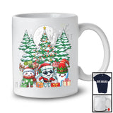 Three Reindeer Santa ELF Teeth Tooth, Adorable Christmas Tree Lights, Dentist Dental Squad T-Shirt